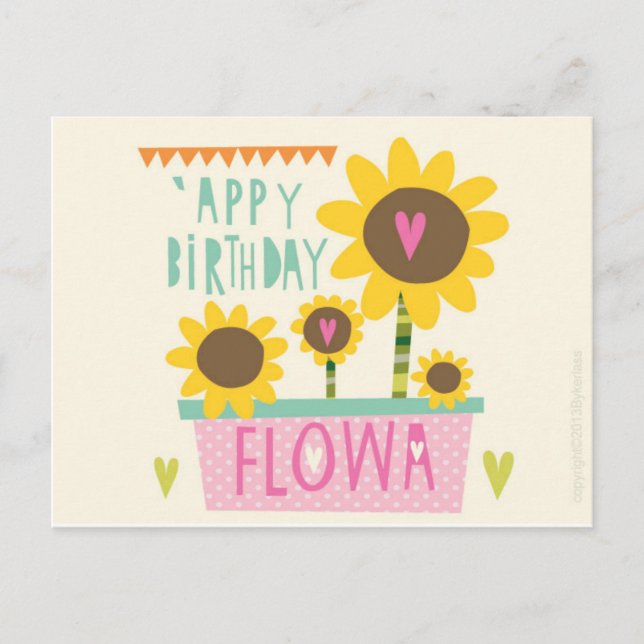 Happy Birthday Flowa - Manchester Card Postkarte (Vorderseite)