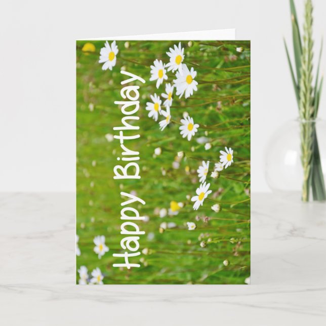 Happy Birthday flower card Daisy Karte (Vorderseite)