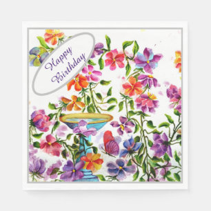 Happy Birthday FLOWER GARDEN PARTY Serviette