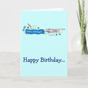 Happy Birthday Flugzeug ganz Gang anpassbar Karte