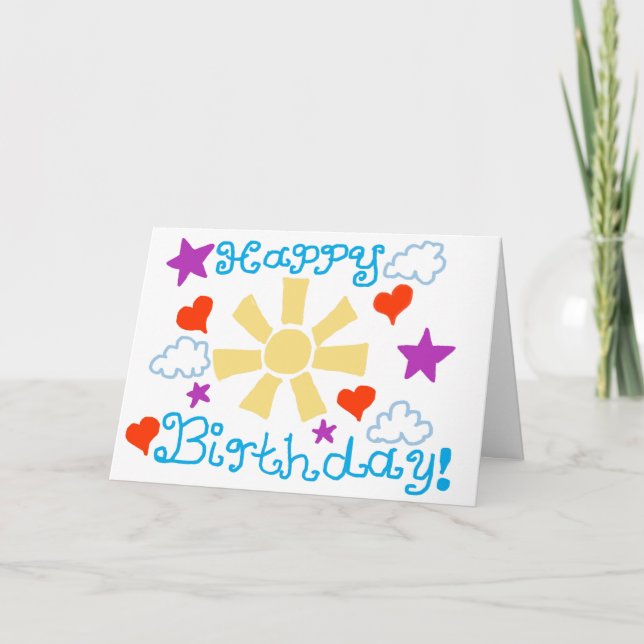 Happy Birthday! Folded Greeting Card Karte (Vorderseite)