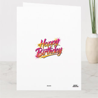 Happy Birthday Folded Greeting Card Karte