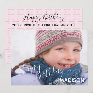 Happy Birthday Foto & Arrows - Einladung zum Gebur