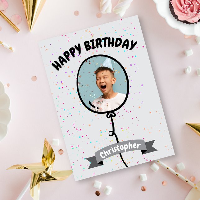 Happy Birthday Foto Balloon Card Karte (Von Creator hochgeladen)
