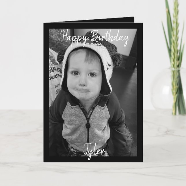 Happy Birthday Foto Card Karte (Vorderseite)