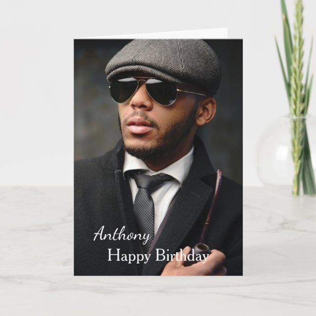 Happy Birthday Foto Custom Card Karte (Vorderseite)
