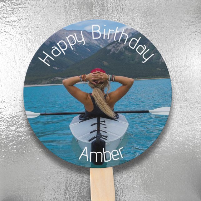 Happy Birthday Foto Fächer (Personalized Circle Photo Birthday Hand Fan)