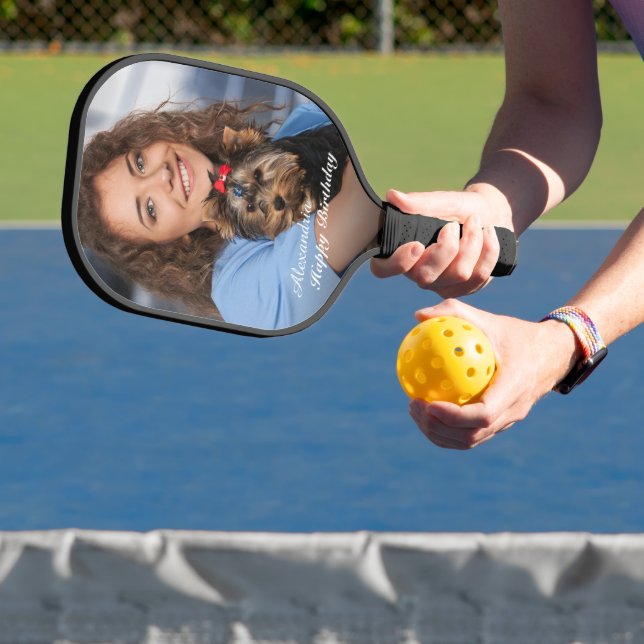 Happy Birthday Foto Family Personalize Pickleball Schläger (InSitu)