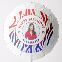 Happy Birthday Foto Farbenfrohe Streifen personali
