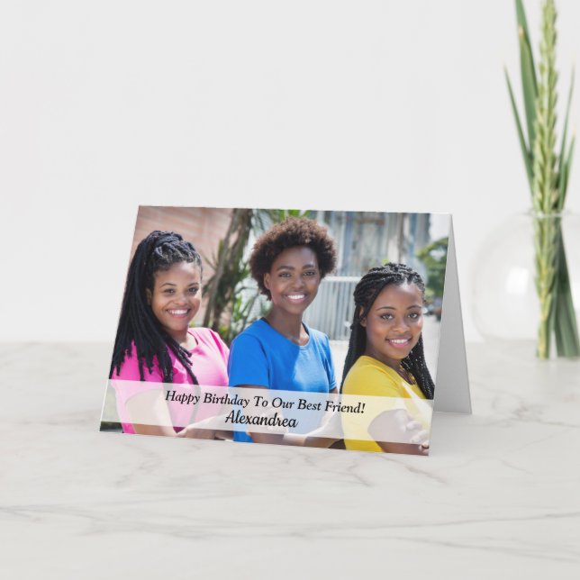 Happy Birthday Foto Girlfriend Buddy Personalize Karte (Vorderseite)