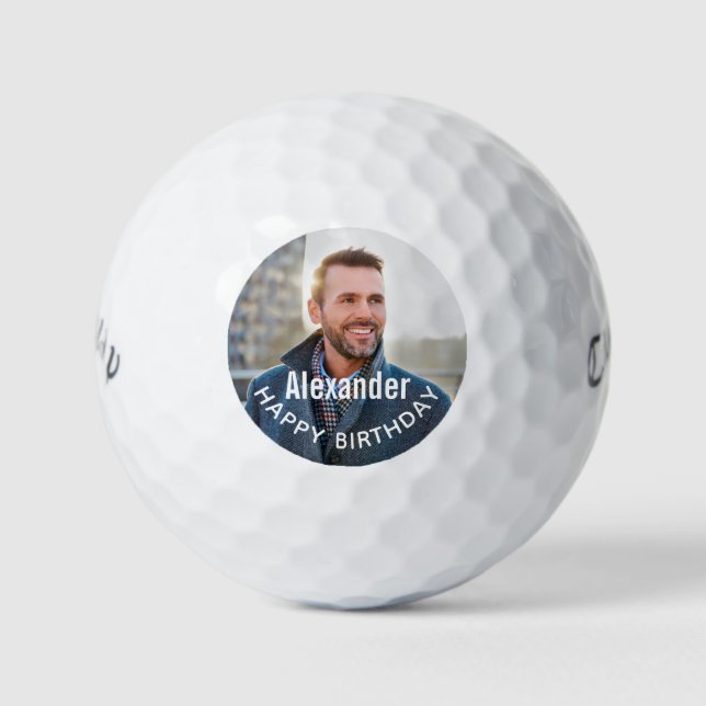 Happy Birthday Foto Golfer Personalize Golfball (Vorderseite)