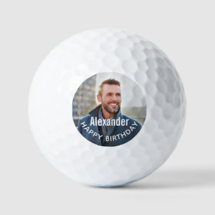 Happy Birthday Foto Golfer Personalize Golfball