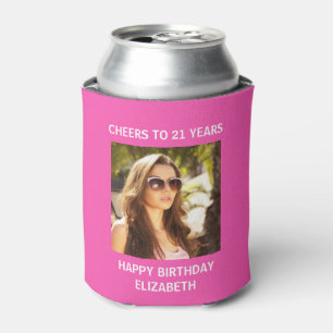 Happy Birthday Foto Hot Pink Dosenkühler