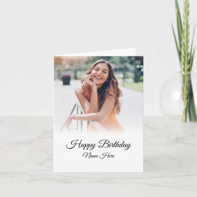 Happy Birthday Foto Karte (Vorderseite)