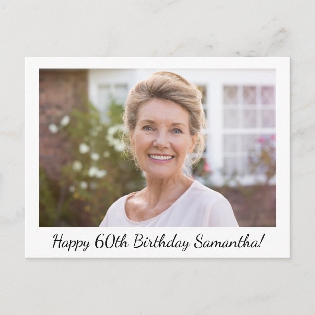 Happy Birthday Foto Personalisiert Postkarte (Vorderseite)