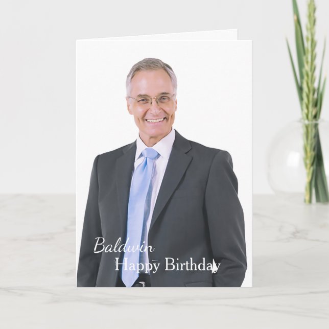 Happy Birthday Foto Personalize Card Karte (Vorderseite)