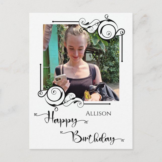Happy Birthday Foto Postcard Postkarte (Vorderseite)
