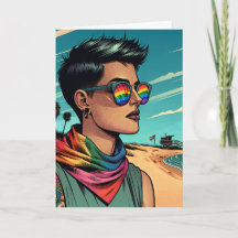 Happy Birthday | Frau mit Regenbogen-Sonnenbrille