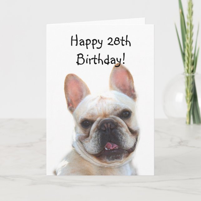 Happy Birthday French Bulldog Greeting Card Karte (Vorderseite)