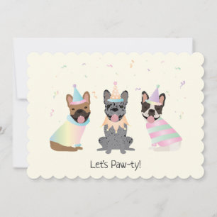 Happy Birthday French Bulldogs Einladung