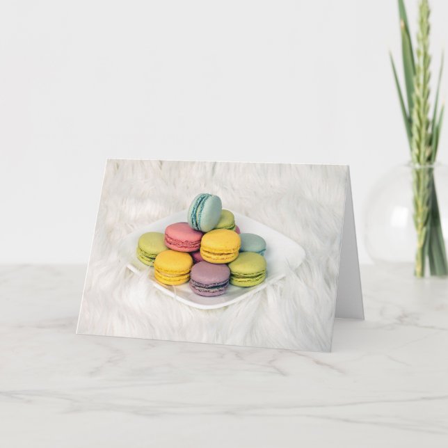 Happy Birthday French Macarons Karte (Vorderseite)