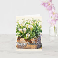 Happy Birthday Freshly Picked Calla Lilies