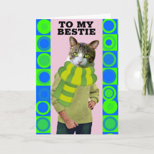 HAPPY BIRTHDAY FREUND LUSTIGE KATZE GRUßKARTE KARTE