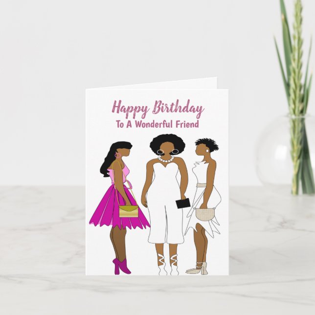 Happy Birthday Friend Afrikanischer Geburtstag Dankeskarte (Vorderseite)