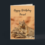 Happy Birthday Friend Funny Squirrel Spaß Karte<br><div class="desc">Die sonnige Geburtstagskarte für den Freund,  der sich Sorgen macht,  älter zu werden oder über dem    Hügel mit einem niedlichen entspannenden,  Chillout-Eichhörnchen-süße Tier.
Innenansicht: 
Mach dir keine Sorgen,  dass du älter wirst..
Es ist kein Problem,  bis du deine Nüsse nicht finden kannst.</div>