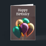 Happy Birthday Friend Metalic Balloons Karte<br><div class="desc">Herzlichen Glückwunsch zum Geburtstag Ein wunderbarer Freund Metalic Balloons wünschen</div>