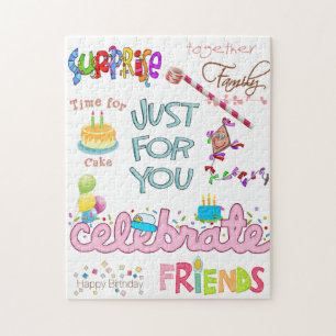Happy Birthday Friends Familie Jigsaw Puzzle