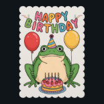 Happy Birthday Friends Family Funny Frog Feiertagskarte<br><div class="desc">Happy Birthday Friends Family Funny Frog</div>
