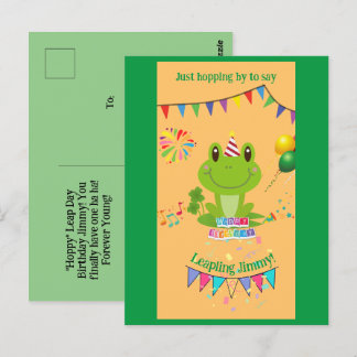 Happy Birthday Frog Banners Ballon Feuerwerk Postkarte
