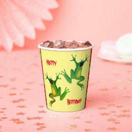 Happy Birthday Frog Paper Cups Pappbecher