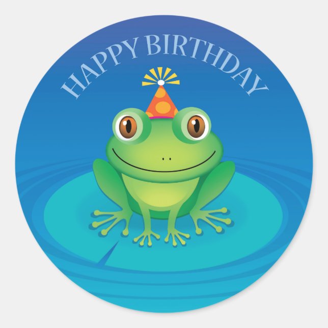 Happy Birthday Frog Sticker (Vorderseite)