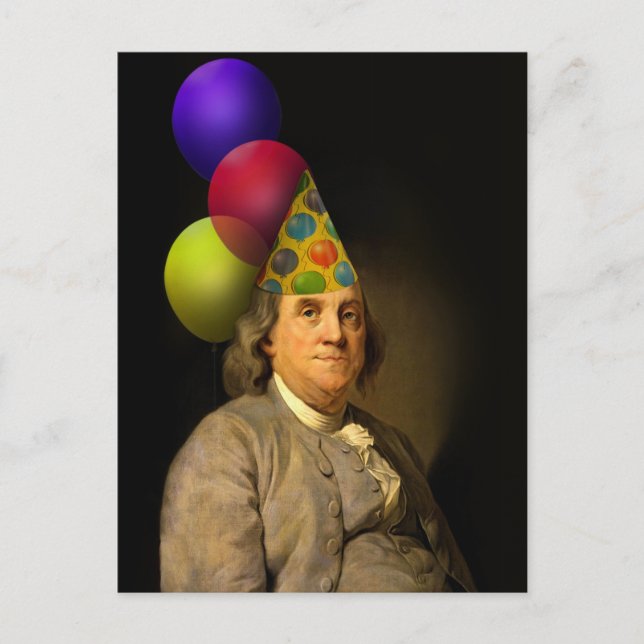 Happy Birthday From Ben Franklin Postkarte (Vorderseite)
