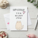 Happy Birthday From Cat Funny Niedlicher Spaß Karte<br><div class="desc">This design was created though digital art. It may be personalized in the area provide or customizing by choosing the click to customize further option and changing the name, initials or words. You may also change the text color and style or delete the text for an image only design. Kontakt...</div>