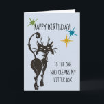 Happy Birthday From Cat Funny Niedlicher Spaß Karte<br><div class="desc">This design was created though digital art. It may be personalized in the area provide or customizing by choosing the click to customize further option and changing the name, initials or words. You may also change the text color and style or delete the text for an image only design. Kontakt...</div>