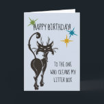 Happy Birthday From Cat Funny Niedlicher Spaß Karte<br><div class="desc">This design was created though digital art. It may be personalized in the area provide or customizing by choosing the click to customize further option and changing the name, initials or words. You may also change the text color and style or delete the text for an image only design. Kontakt...</div>