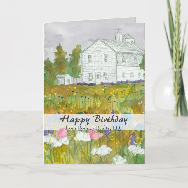 Happy Birthday From Real Anwesen Agent Bauernhof Karte (Vorderseite)