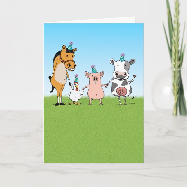Happy Birthday From the Farm Team Karte (Vorderseite)
