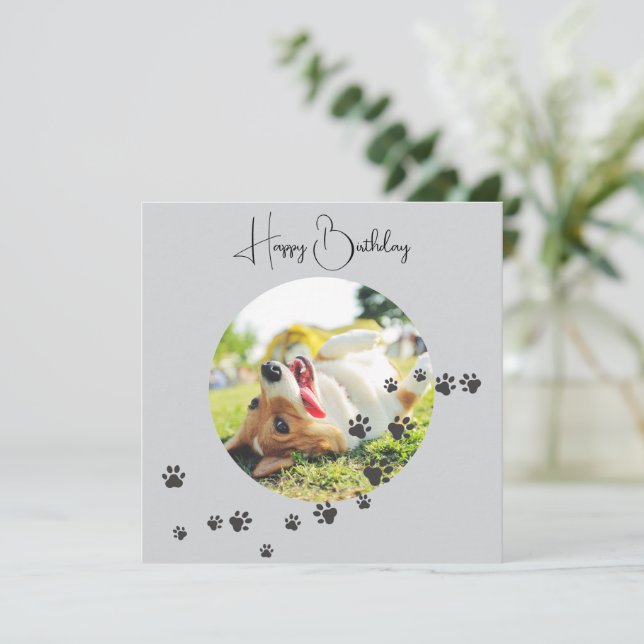 Happy Birthday from Your Furry Friend 2 Photos   Karte (Stehend Vorderseite)