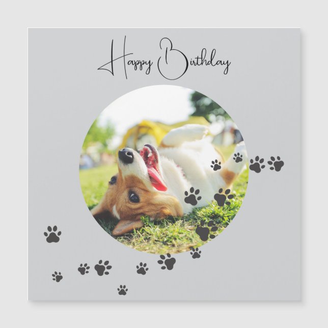 Happy Birthday from Your Furry Friend 2 Photos   Magnetkarte (Vorderseite)