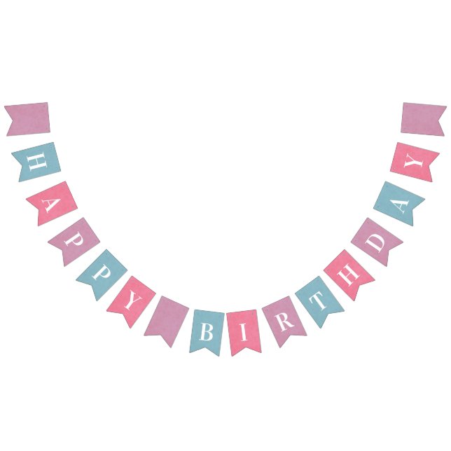 Happy Birthday Frühlingsfarben Custom Bunting Flag Wimpelkette (Alle)