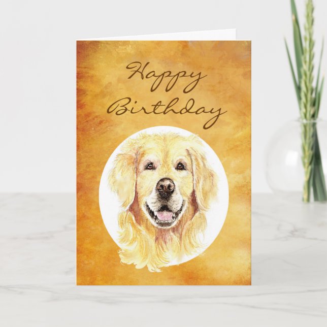 Happy Birthday Fun fröhlich Golden Retriever Karte (Vorderseite)