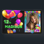 Happy Birthday Fun Kids Add Name & Age Foto Banner<br><div class="desc">Happy Birthday Fun Kids Banner Empfänger Name & Foto hinzufügen</div>