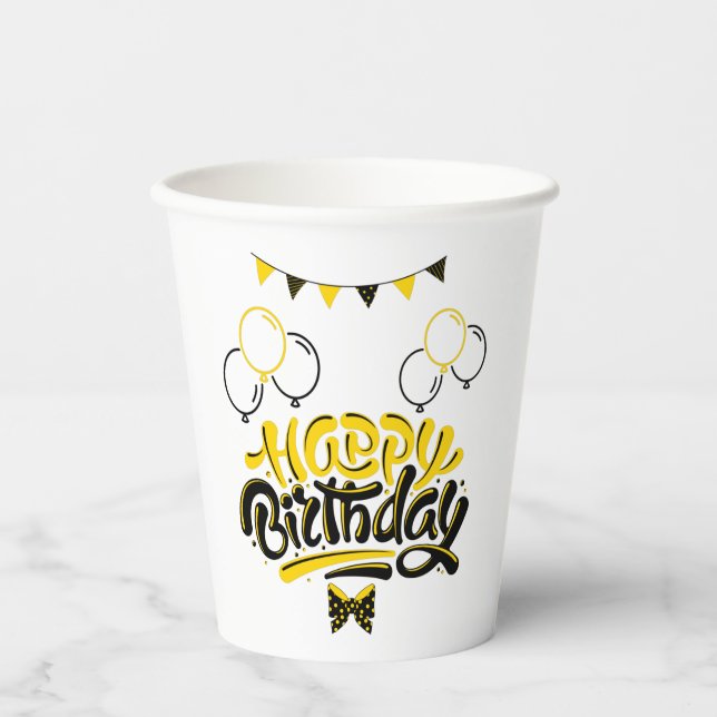Happy Birthday Fun Paper Cups Pappbecher (Vorderseite)