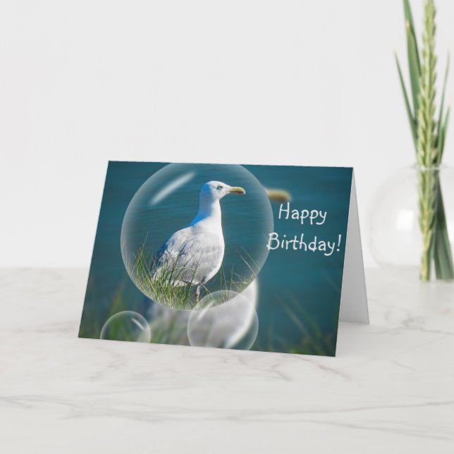 Happy Birthday Fun Seagull Karte (Vorderseite)
