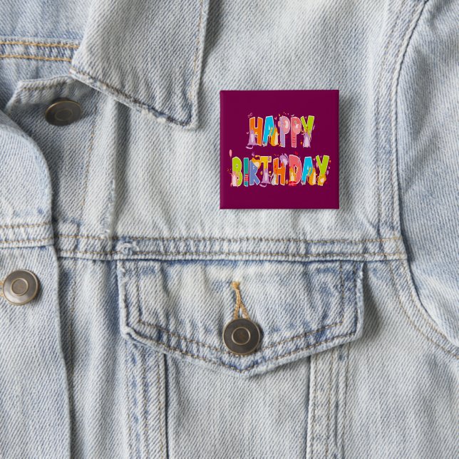 Happy Birthday Funny Cat Lover Bday Celebration Button (Beispiel)