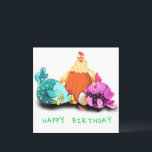 Happy Birthday - Funny Chickens Wart Egg Hatch<br><div class="desc">Happy Birthday - Funny Chickens Wart Eier to Hatch - Custom Text - Cartoon Hens Zeichnend - Wählen / Fügen Sie Ihren einzigartigen Text / Schriftart / Farbe - Make Your Special Gift - Neu vergrössern und verschieben oder entfernen und fügen Sie Elemente / Bild mit Anpassungswerkzeug ! - Zeichn...</div>